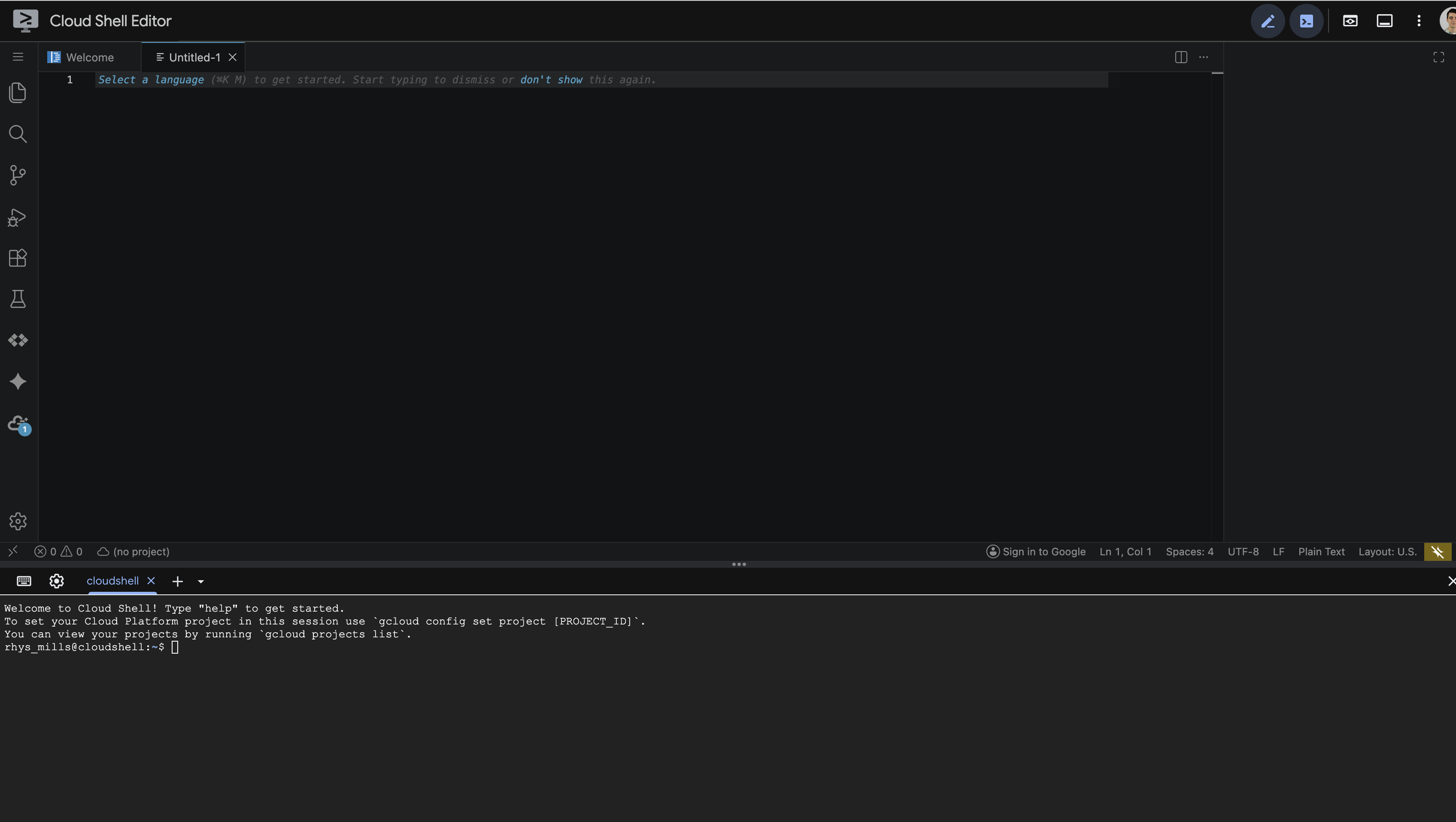 What cloudshell looks like